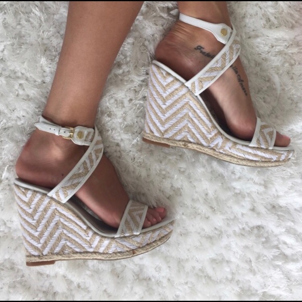 Ivanka Trump white zig zag espadrilles size 7.5